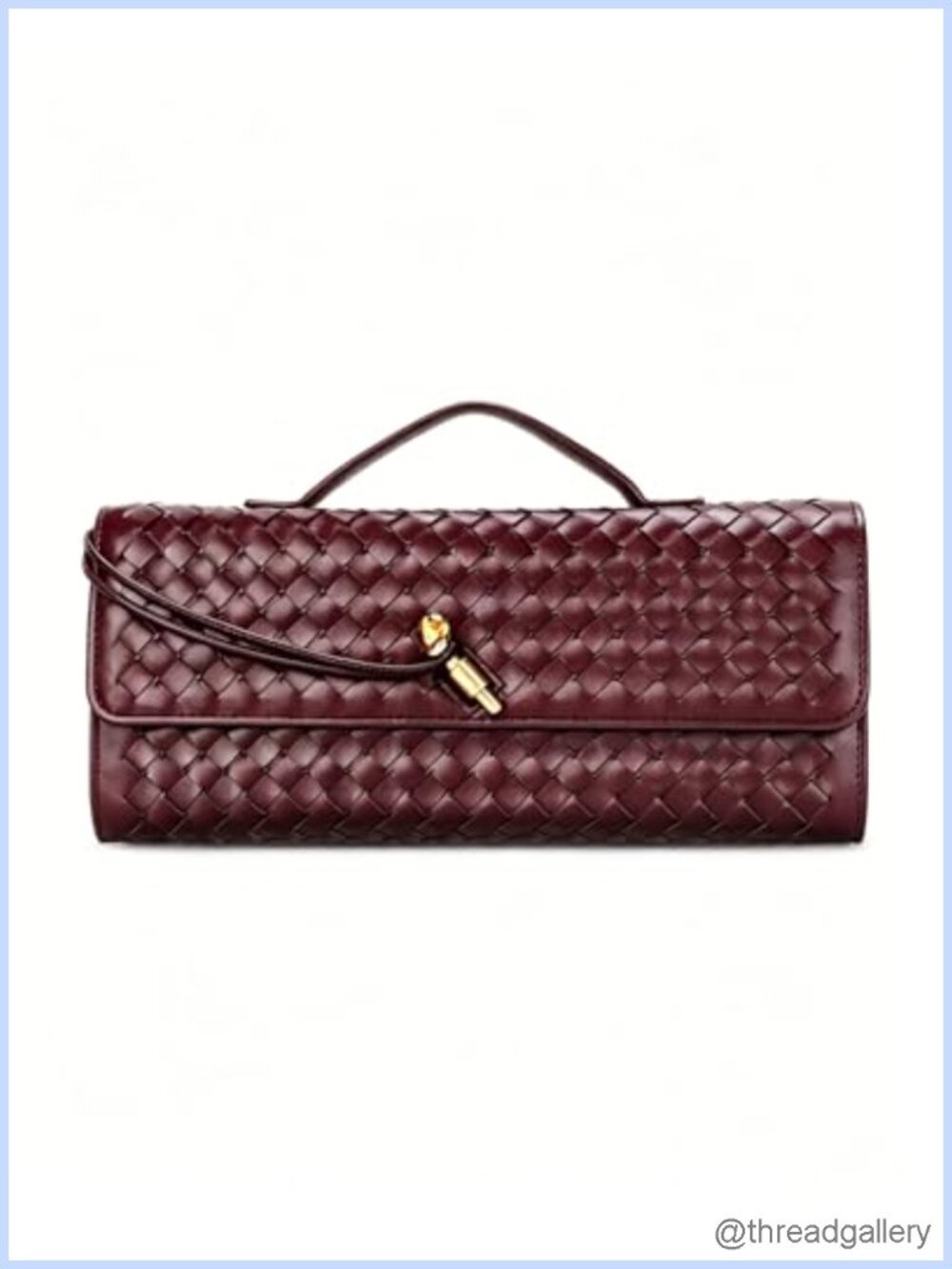 Woven PU Leather Evening Clutch Crossbody Shoulder Bag Adjustable Strap